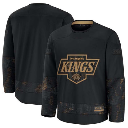 L.Angeles Kings Fanatics 2024 Military Appreciation Practice Jersey - Black Stitched American Hockey Jerseys CROVYIE