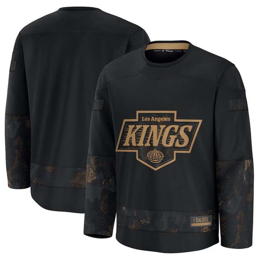 L.Angeles Kings Fanatics 2024 Military Appreciation Practice Jersey - Black Stitched American Hockey Jerseys CROVYIE