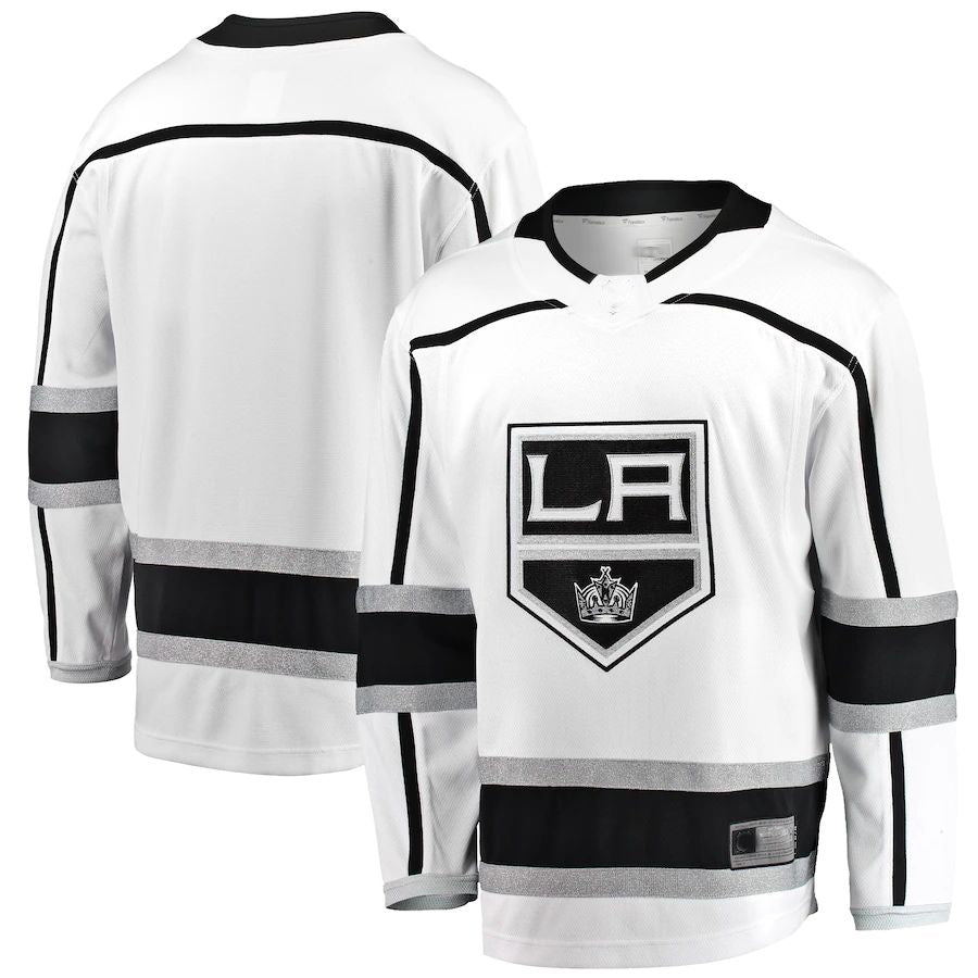 LA.Kings Fanatics Branded Breakaway Away Jersey White Stitched American Hockey Jerseys CROVYIE