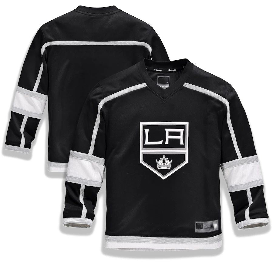 LA.Kings Fanatics Branded Home Replica Blank Jersey Black Stitched American Hockey Jerseys CROVYIE