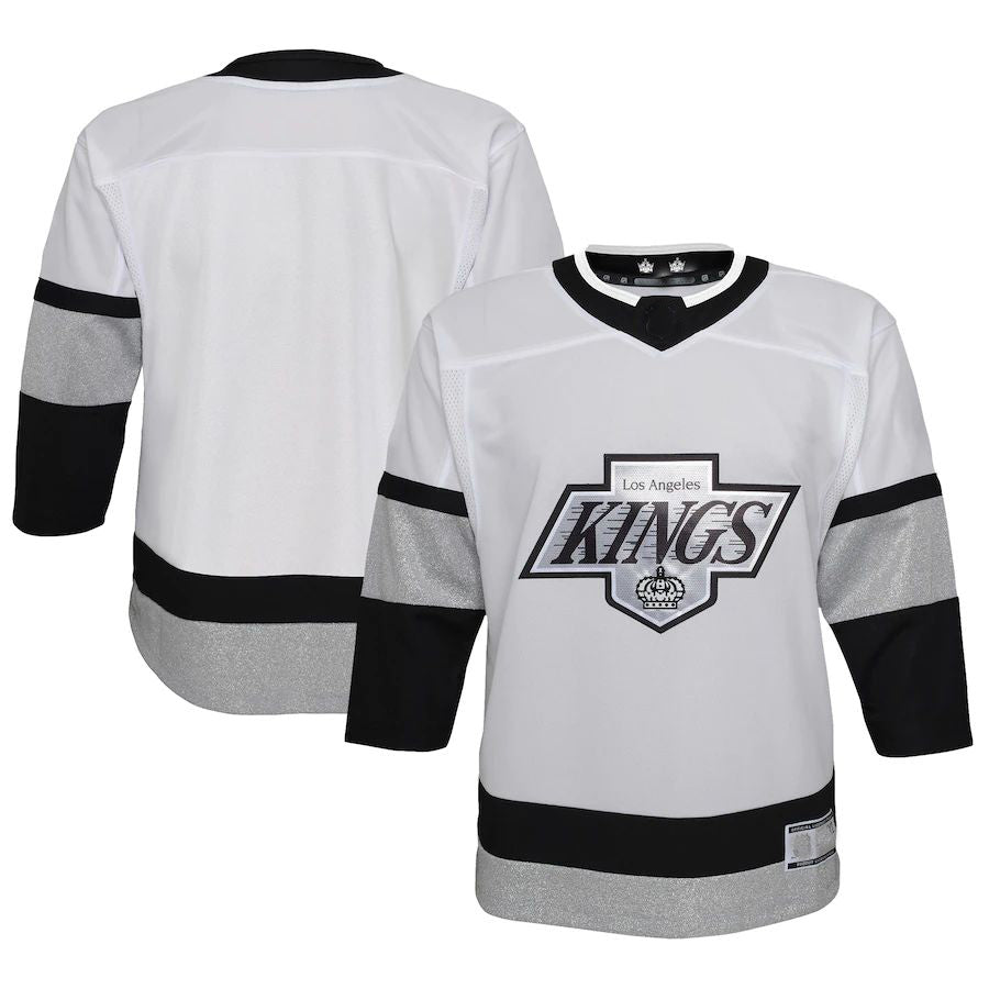 LA.Kings 2021-22 Alternate Premier Jersey White Stitched American Hockey Jerseys CROVYIE
