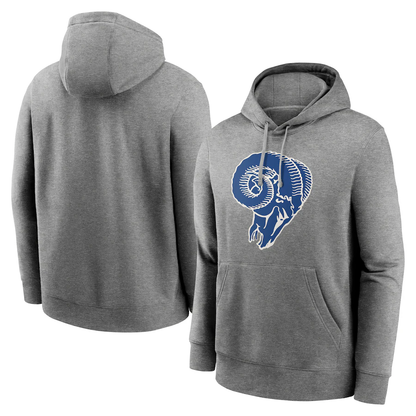 LA.Rams Heather Gray Primary Logo Long Sleeve Hoodie T-Shirt Jerseys