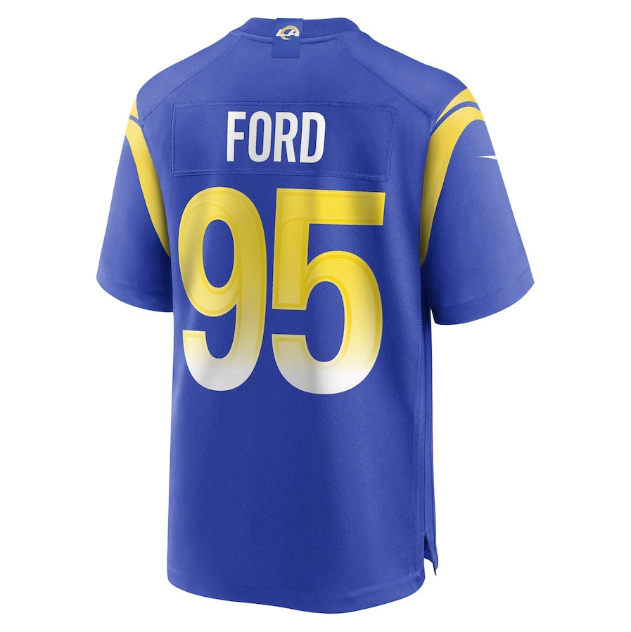 LA.Rams #95 Poona Ford Royal Team Game Stitched American Football Jerseys