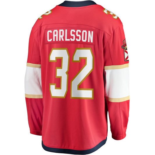 F.Panthers #32 Lucas Carlsson Fanatics Branded Home Breakaway Player Jersey Red Stitched American Hockey Jerseys CROVYIE