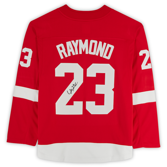 D.Red Wings #23 Lucas Raymond Fanatics Authentic Autographed Fanatics Breakaway Jersey Red Stitched American Hockey Jerseys CROVYIE