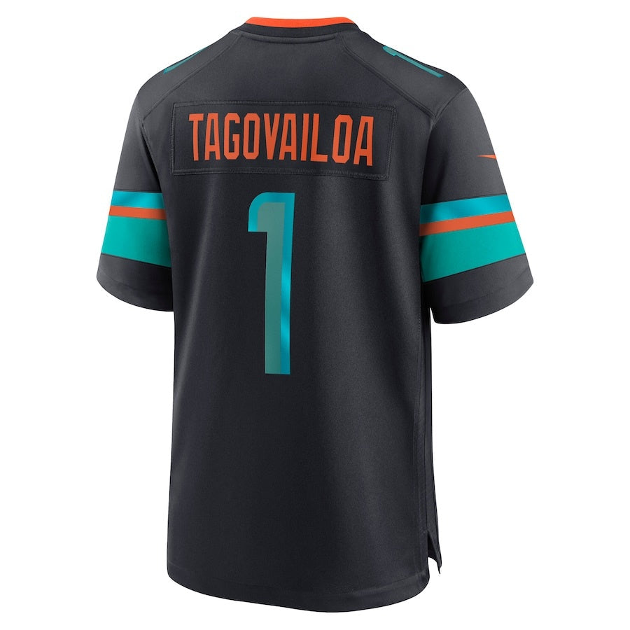M.Dolphins #1 Tua Tagovailoa 2025 Rivalries Collection Game Jersey-FAM - Pitch Blue Stitched American Football Jersey-FAM