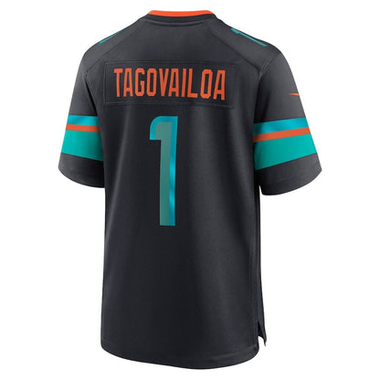 M.Dolphins #1 Tua Tagovailoa 2025 Rivalries Collection Game Jersey-FAM - Pitch Blue Stitched American Football Jersey-FAM