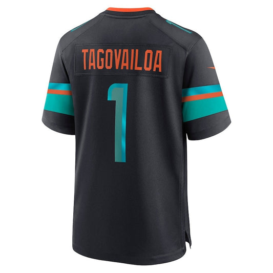 M.Dolphins #1 Tua Tagovailoa 2025 Rivalries Collection Game Jersey-FAM - Pitch Blue Stitched American Football Jersey-FAM