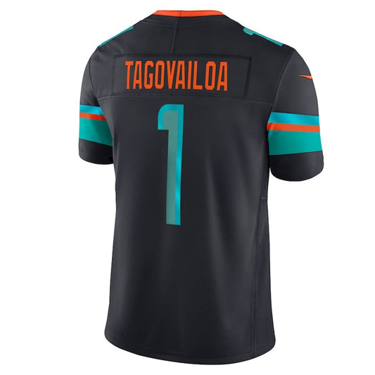 M.Dolphins #1 Tua Tagovailoa 2025 Rivalries Collection Limited Jersey-FAM - Pitch Blue Stitched American Football Jersey-FAM