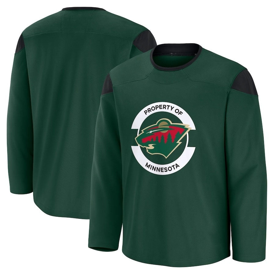 M.Wild Fanatics Team Practice Jersey - Green Stitched American Hockey Jerseys CROVYIE