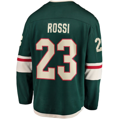 M.Wild #23 Marco Rossi Fanatics Home Breakaway Player Jersey - Green Stitched American Hockey Jerseys CROVYIE