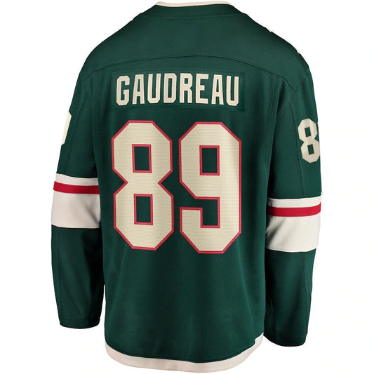 M.Wild #89 Frederick Gaudreau Fanatics Home Breakaway Player Jersey - Green Stitched American Hockey Jerseys CROVYIE