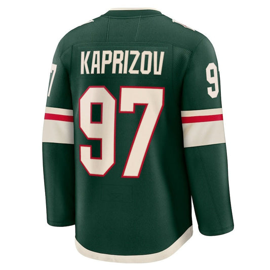 M.Wild #97 Kirill Kaprizov Fanatics Home Premium Jersey - Green Stitched American Hockey Jerseys CROVYIE