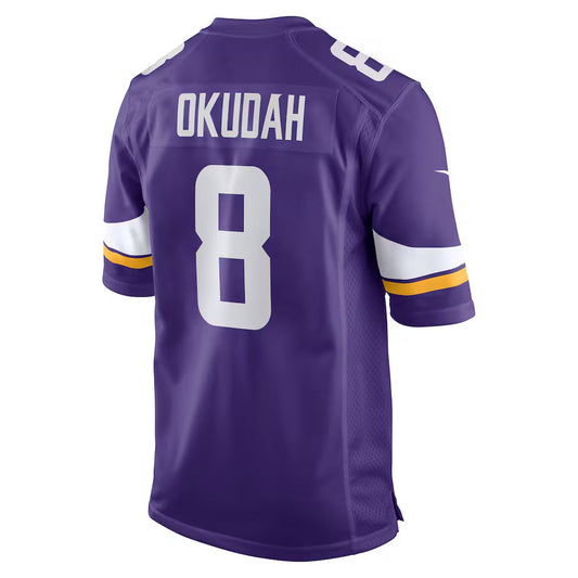 MN.Vikings #8 Jeff Okudah Purple Team Game Stitched American Football Jerseys