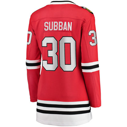 C.Blackhawks #30 Malcolm Subban Fanatics Branded Breakaway Home Player Jersey Red Stitched American Hockey Jerseys CROVYIE