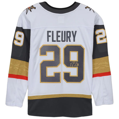 V.Golden Knights #29 Marc-Andre Fleury Fanatics Authentic Autographed Breakaway Jersey White Stitched American Hockey Jerseys CROVYIE