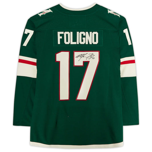 M.Wild #17 Marcus Foligno Fanatics Authentic Autographed Jersey Green Stitched American Hockey Jerseys CROVYIE