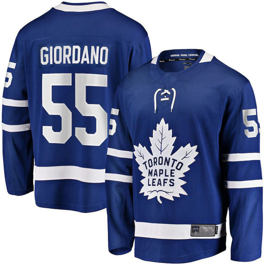 T.Maple Leafs #55 Mark Giordano Fanatics Branded Home Breakaway Player Jersey Blue Stitched American Hockey Jerseys CROVYIE