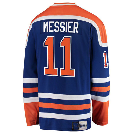 E.Oilers #11 Mark Messier Fanatics Branded Premier Breakaway Retired Player Jersey Blue Stitched American Hockey Jerseys CROVYIE