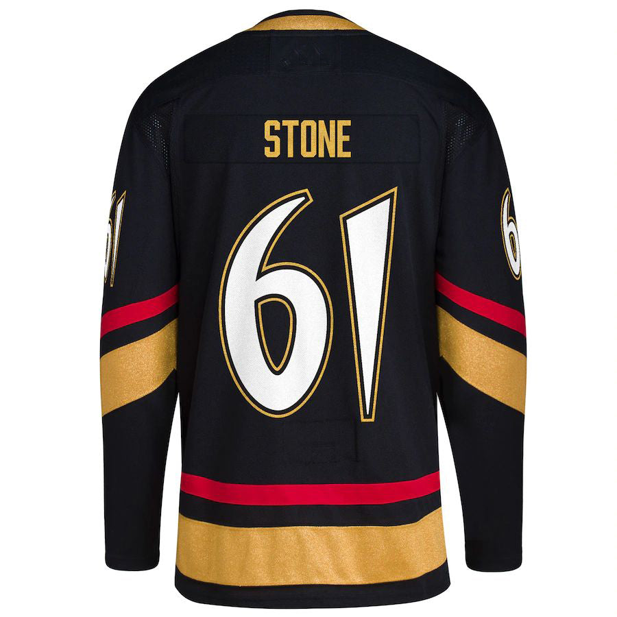 V.Golden Knights #61 Mark Stone Reverse Retro 2.0 Authentic Player Jersey Black Alternate Jersey Hockey Jerseys CROVYIE