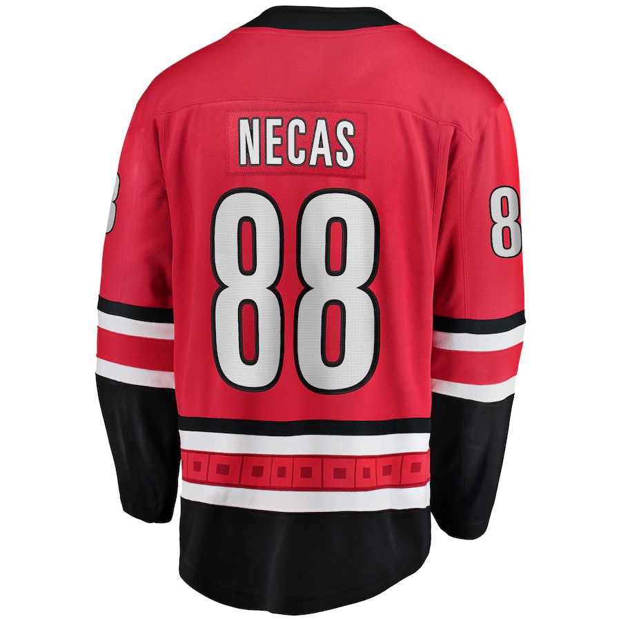 C.Hurricanes #88 Martin Necas Fanatics Branded Home Breakaway Player Jersey Red Stitched American Hockey Jerseys CROVYIE
