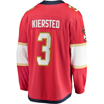 F.Panthers #3 Matt Kiersted Fanatics Branded Home Team Breakaway Player Jersey Red Stitched American Hockey Jerseys CROVYIE