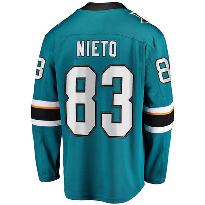 SJ.Sharks #83 Matt Nieto Fanatics Branded Breakaway Player Jersey Teal Stitched American Hockey Jerseys CROVYIE