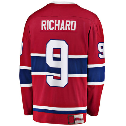 M.Canadiens #9 Maurice Richard Fanatics Branded Premier Breakaway Retired Player Jersey  Red Stitched American Hockey Jerseys CROVYIE