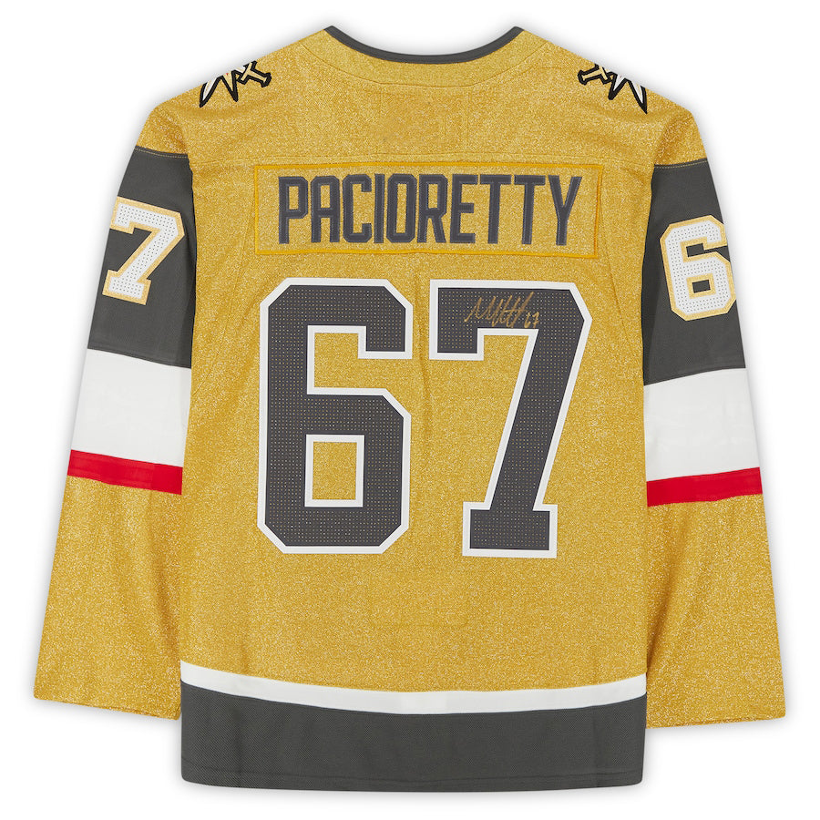 V.Golden Knights #67 Max Pacioretty Fanatics Authentic Autographed Gold Alternate Authentic Jersey Hockey Jerseys CROVYIE