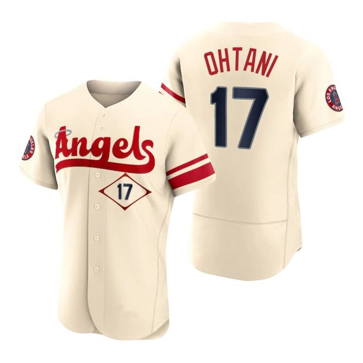 Los Angeles Angels #17 Shohei Ohtani Cream Stitched 2022 City Connect Jersey Men Youth Women Baseball Jerseys
