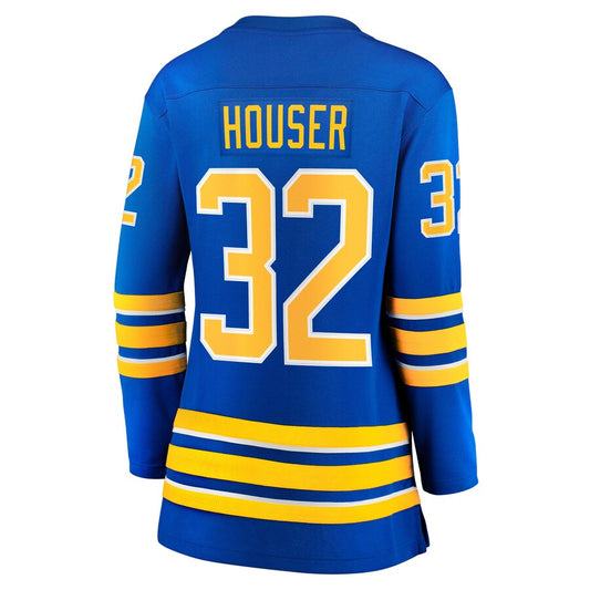 B.Sabres #32 Michael Houser Fanatics Branded Home Breakaway Jersey  Royal Stitched American Hockey Jerseys CROVYIE