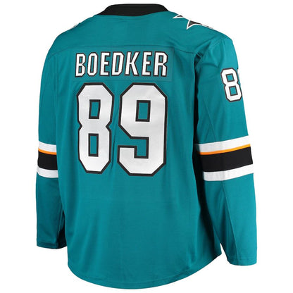 SJ.Sharks #89 Mikkel Boedker Fanatics Branded Breakaway Home Player Jersey Teal Stitched American Hockey Jerseys CROVYIE