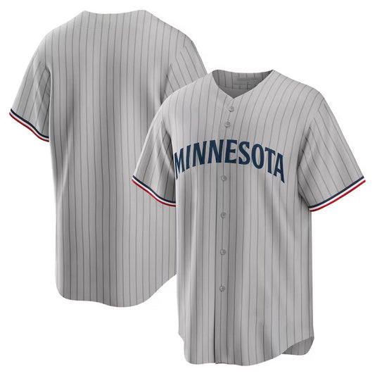 Minnesota Twins Road Replica Team Jersey - Gray Stitched Baseball Jersey