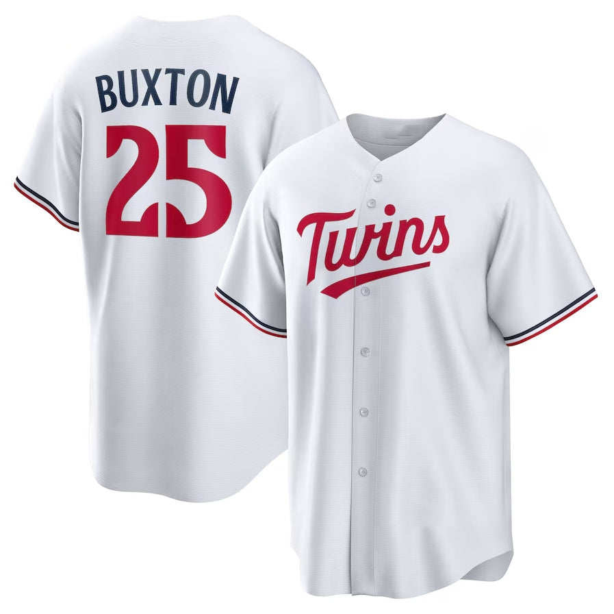 Minnesota Twins #25 Byron Buxton Home Replica Jersey - White Stitched Baseball Jersey