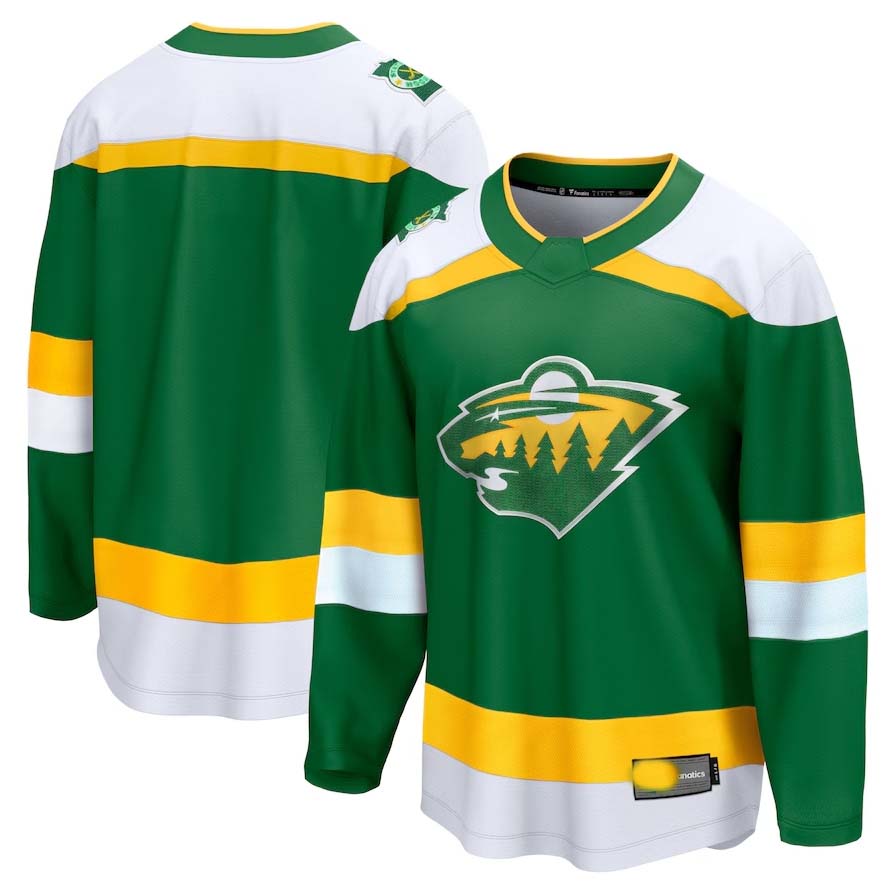 M.Wild Fanatics Alternate Premier Breakaway Jersey ¨C Green Stitched American Hockey Jerseys CROVYIE