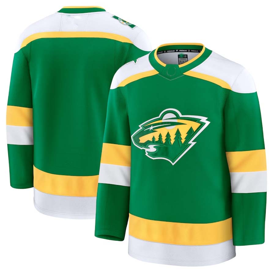 M.Wild Fanatics Alternate Premium Jersey - Green Stitched American Hockey Jerseys CROVYIE