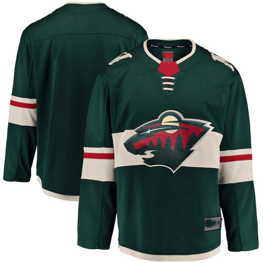 M.Wild Fanatics Branded Breakaway Home Jersey Green Stitched American Hockey Jerseys CROVYIE