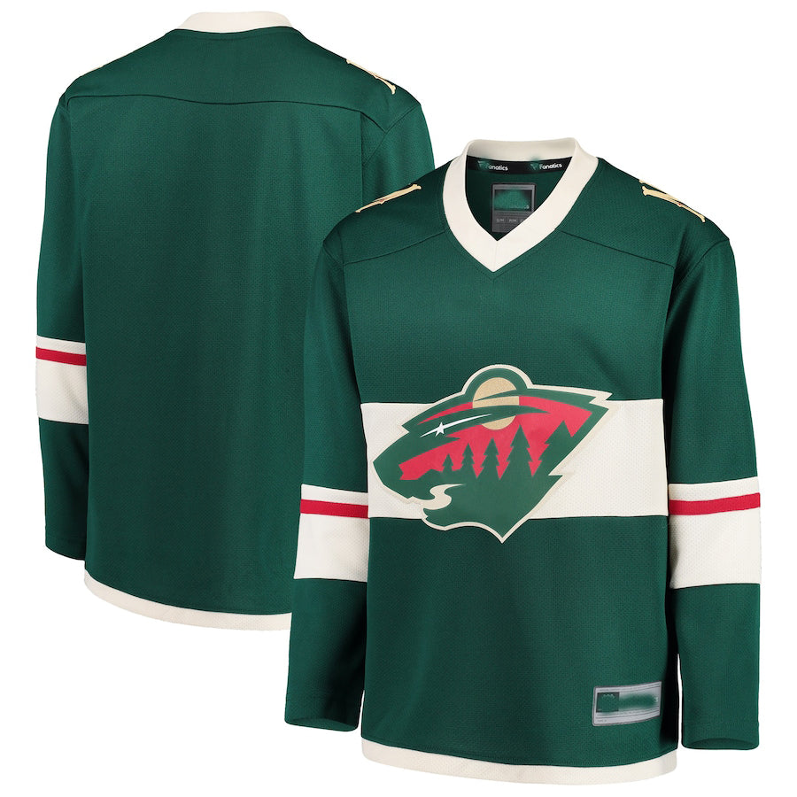 M.Wild Fanatics Fanatics Branded Home Replica Blank Jersey Green Stitched American Hockey Jerseys CROVYIE