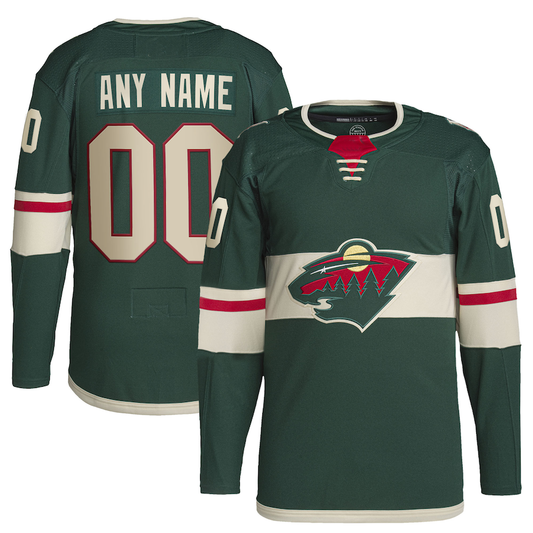 Custom M.Wild Home Primegreen Authentic Pro Jersey Green Stitched American Hockey Jerseys CROVYIE