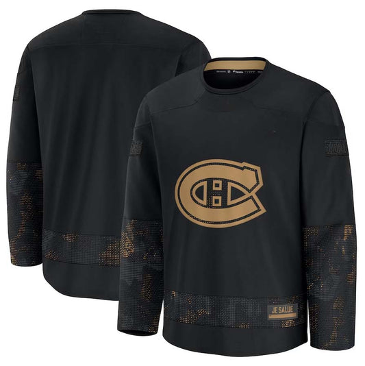 M.Canadiens Fanatics 2024 Military Appreciation Practice Jersey - Black Stitched American Hockey Jerseys CROVYIE
