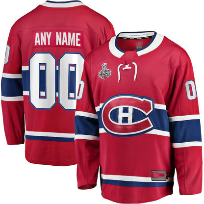 Custom M.Canadiens Fanatics Branded Home 2021 Stanley Cup Final Bound Breakaway Jersey Red Stitched American Hockey Jerseys CROVYIE