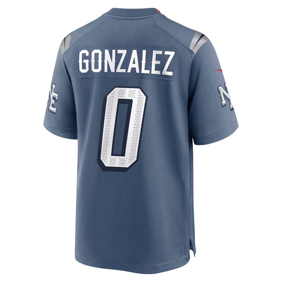 NE.Patriots #0 Christian Gonzalez 2025 Rivalries Collection Game Jersey-FAM - Storm Blue Stitched American Football Jersey-FAM