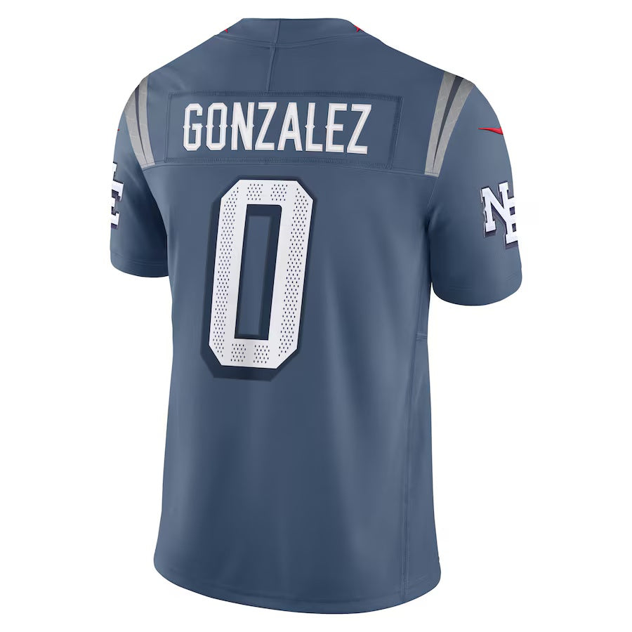 NE.Patriots #0 Christian Gonzalez 2025 Rivalries Collection Limited Jersey-FAM - Storm Blue Stitched American Football Jersey-FAM