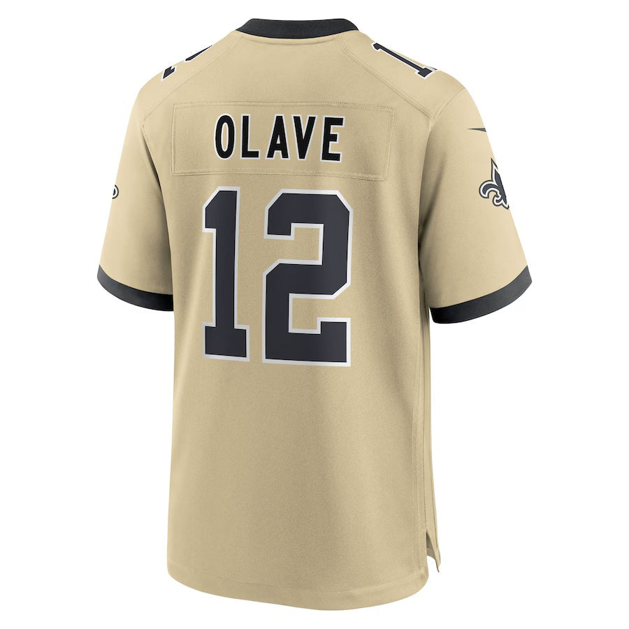 NO.Saints #12 Chris Olave Gold Gameday Golds Alternate Game Player Stitched American Football Jersey