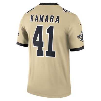 NO.Saints #41 Alvin Kamara Gold Gameday Golds Alternate Legend Player Performance Top Stitched American Football Jersey