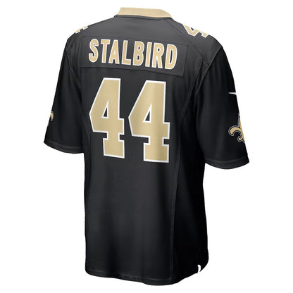 NO.Saints #44 Isaiah Stalbird Black Team Game Stitched American Football Jersey