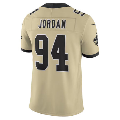 NO.Saints #94 Cameron Jordan Gold Alternate Gameday Golds Alternate Vapor F.U.S.E. Limited Stitched American Football Jersey