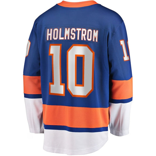 NY.Islanders #10 Simon Holmstrom Fanatics Home Premier Breakaway Player Jersey - Blue Stitched American Hockey Jerseys CROVYIE