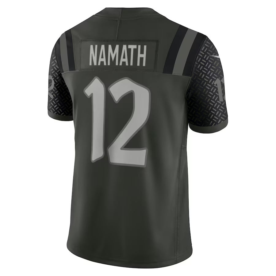 NY.Jets #12 Joe Namath 2025 Rivalries Collection Retired Player Limited Jersey-FAM - Gotham Green Stitched American Football Jersey-FAM