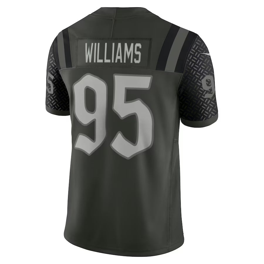 NY.Jets #95 Quinnen Williams 2025 Rivalries Collection Limited Jersey-FAM - Gotham Green Stitched American Football Jersey-FAM